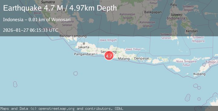 Map of Java, Indonesia