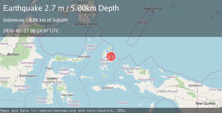 Map of Halmahera, Indonesia