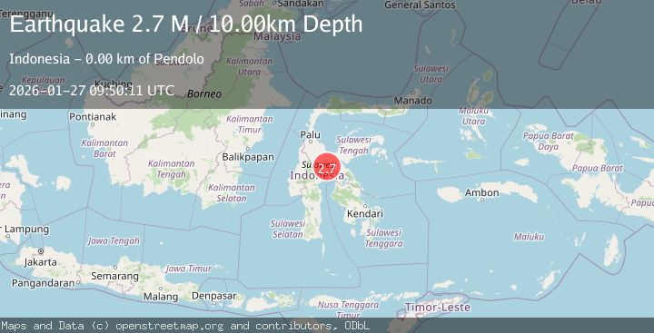 Map of Sulawesi, Indonesia