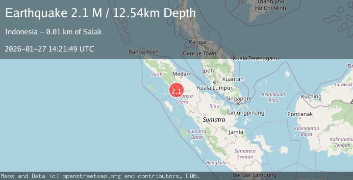 Map of Northern Sumatra, Indonesia