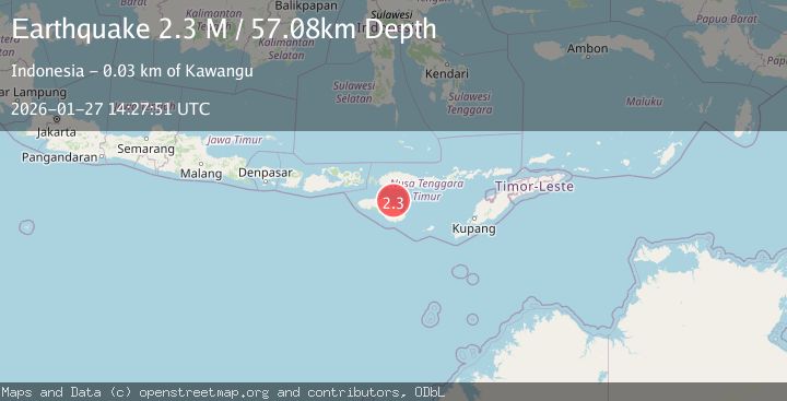 Map of Sumba Region, Indonesia