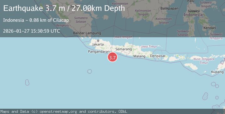 Map of Java, Indonesia