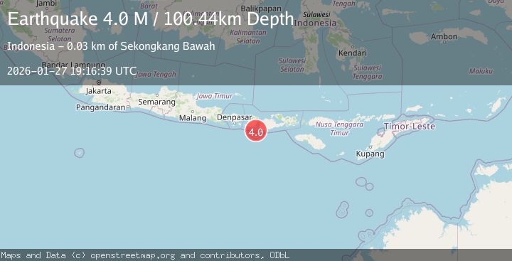 Map of Sumbawa Region, Indonesia