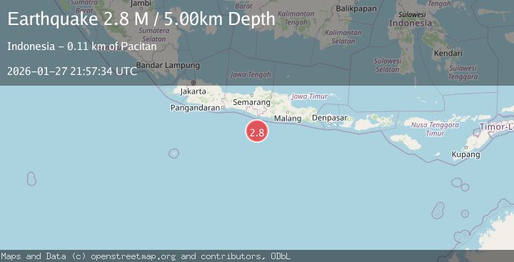 Map of Java, Indonesia