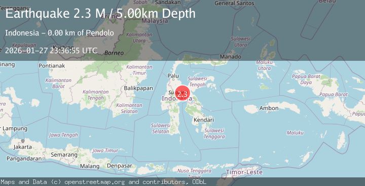 Map of Sulawesi, Indonesia