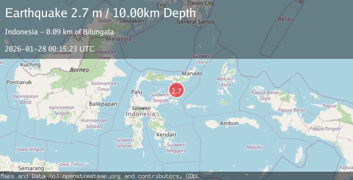 Map of Minahassa Peninsula, Sulawesi