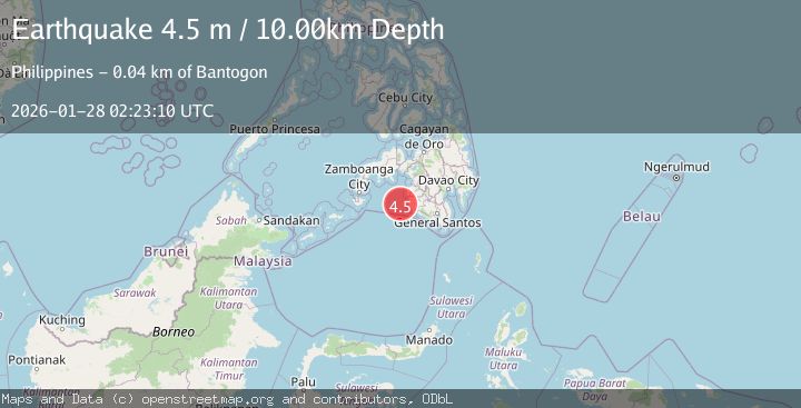 Map of Mindanao, Philippines