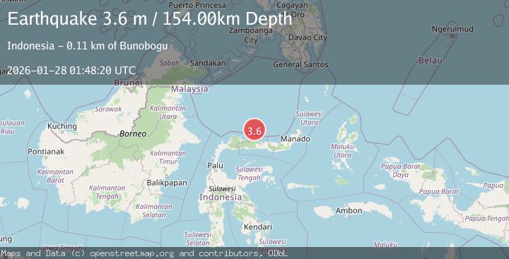 Map of Minahassa Peninsula, Sulawesi
