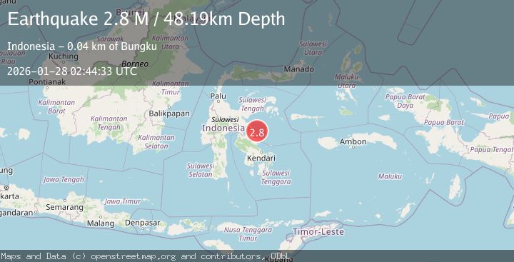 Map of Sulawesi, Indonesia