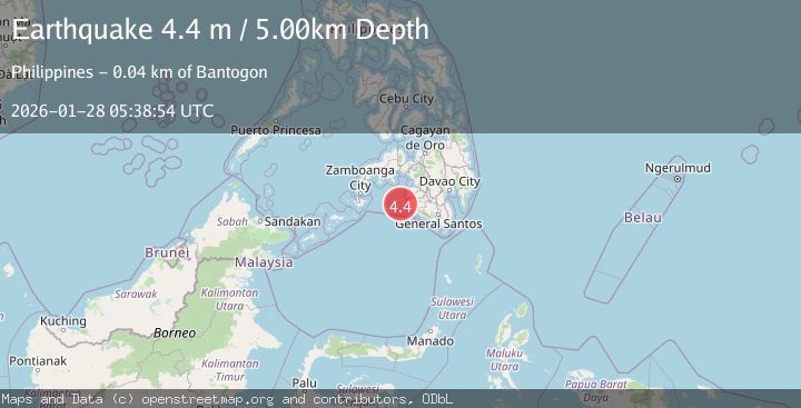 Map of Mindanao, Philippines