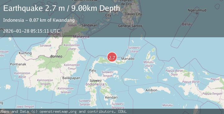 Map of Minahassa Peninsula, Sulawesi