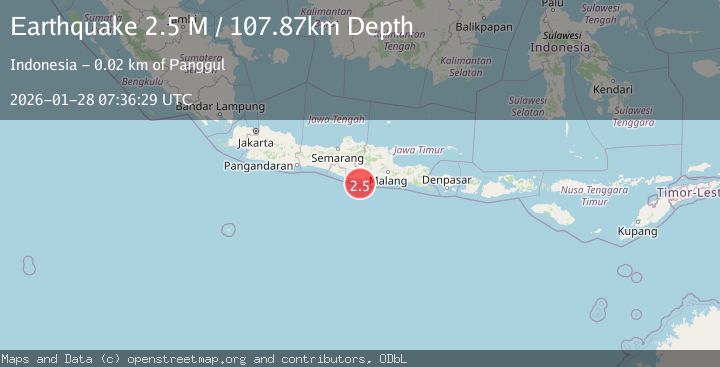 Map of Java, Indonesia