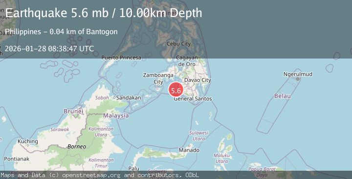 Map of Mindanao, Philippines