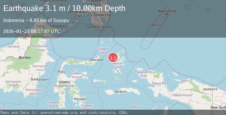 Map of Halmahera, Indonesia