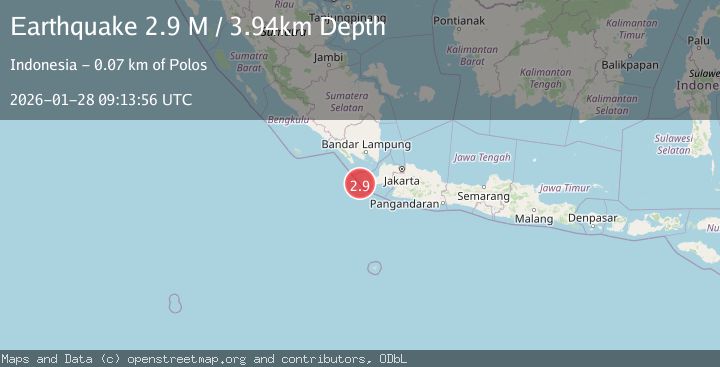 Map of Sunda Strait, Indonesia