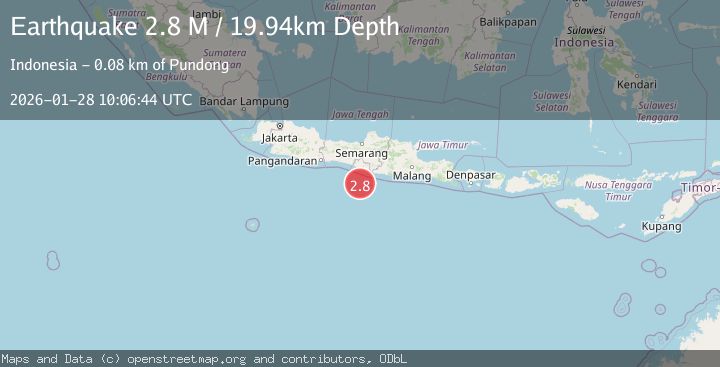 Map of Java, Indonesia