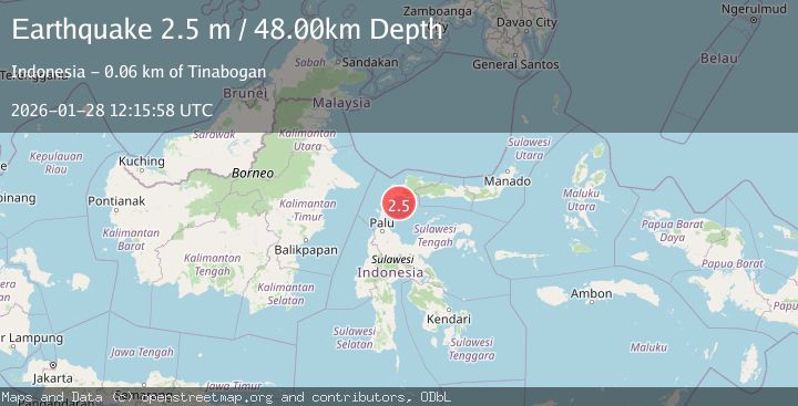 Map of Minahassa Peninsula, Sulawesi