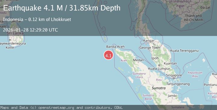 Map of Off West Coast of Northern Sumatra