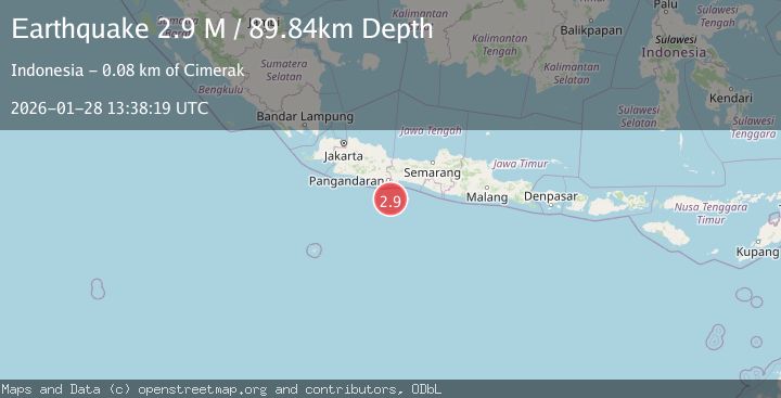 Map of Java, Indonesia