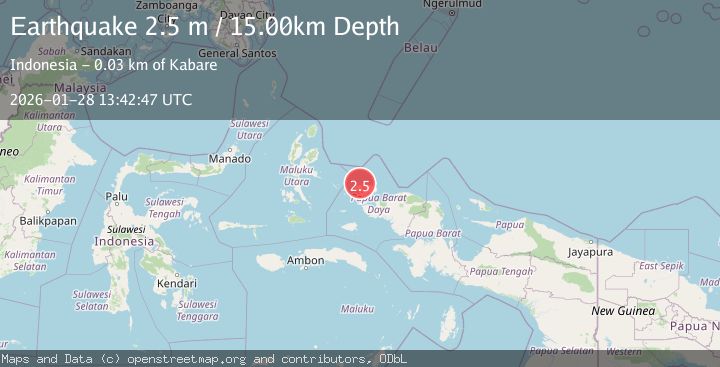Map of West Papua Region, Indonesia