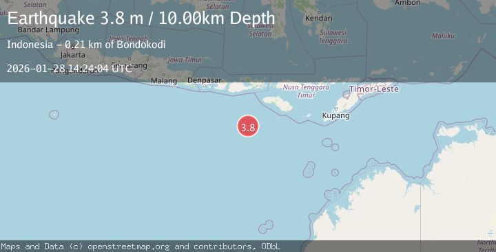 Map of South of Sumbawa, Indonesia