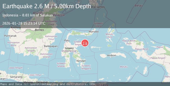 Map of Minahassa Peninsula, Sulawesi