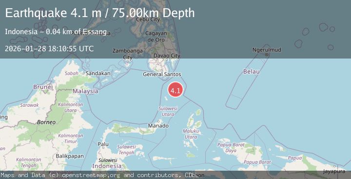 Map of Talaud Islands, Indonesia
