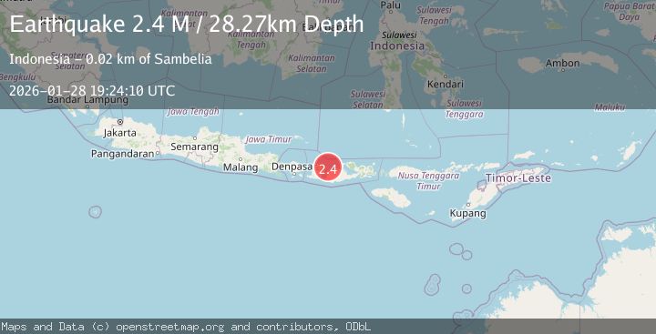 Map of Sumbawa Region, Indonesia