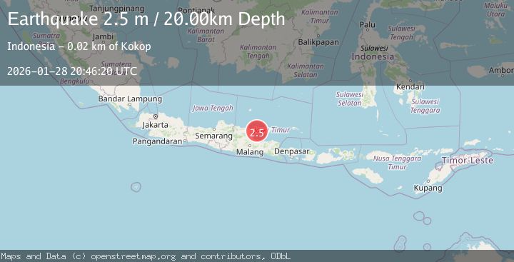 Map of Java, Indonesia