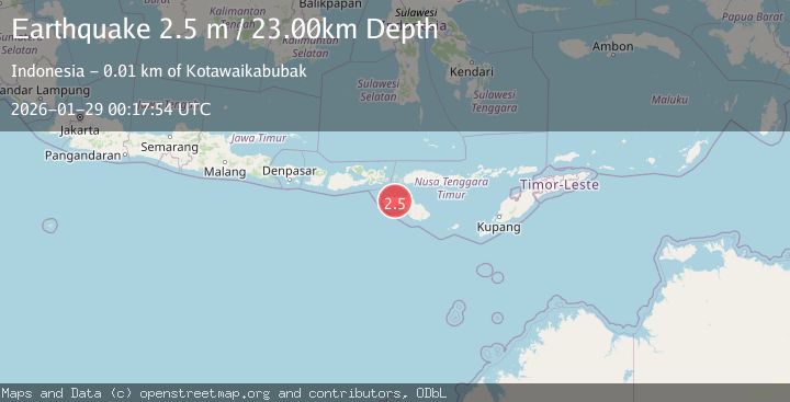 Map of Sumba Region, Indonesia