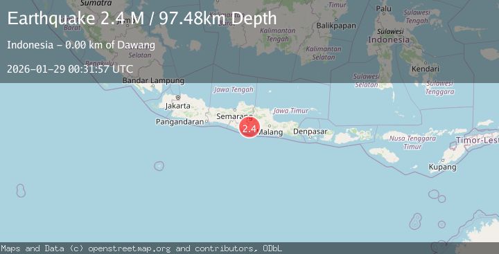 Map of Java, Indonesia