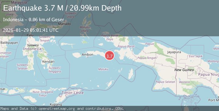 Map of West Papua Region, Indonesia