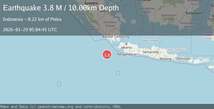 Map of Southwest of Sumatra, Indonesia