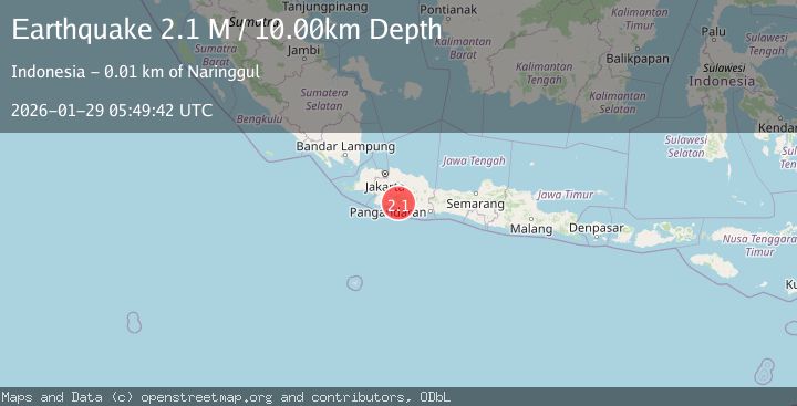 Map of Java, Indonesia
