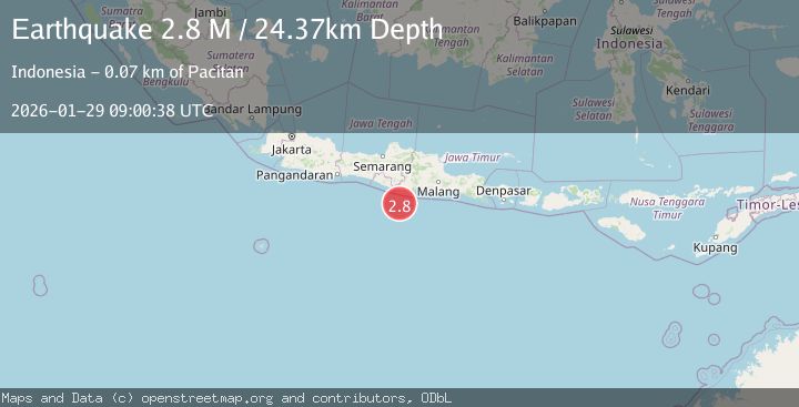 Map of Java, Indonesia