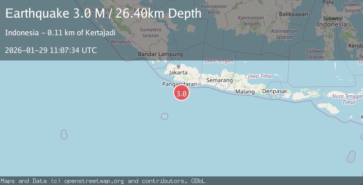 Map of Java, Indonesia