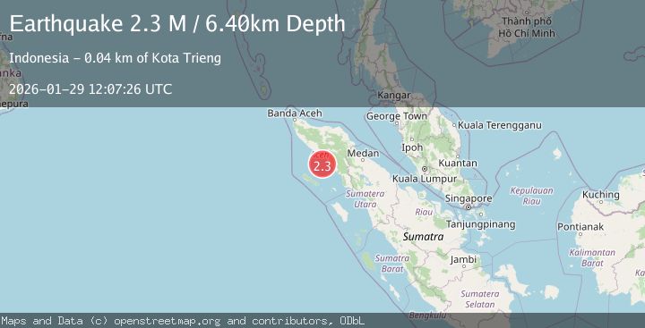 Map of Northern Sumatra, Indonesia