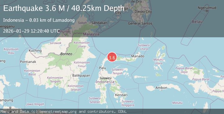 Map of Minahassa Peninsula, Sulawesi