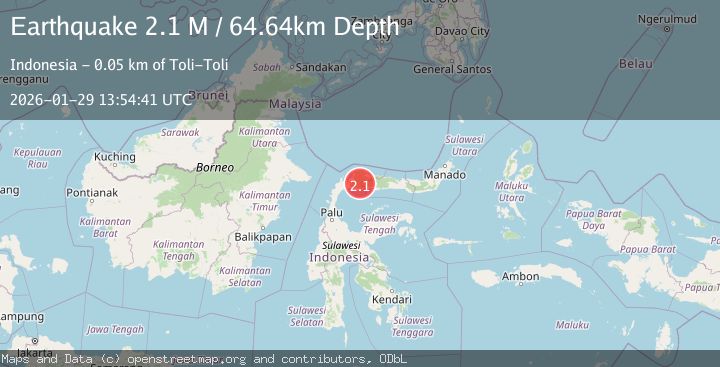 Map of Minahassa Peninsula, Sulawesi