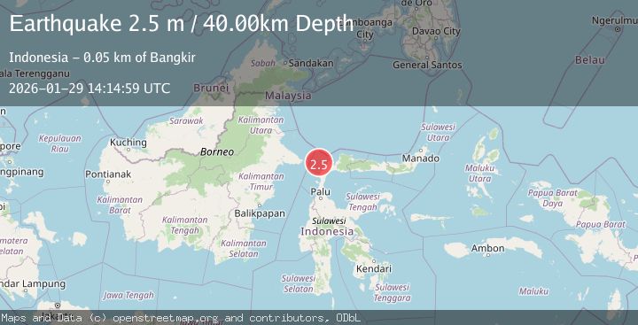Map of Minahassa Peninsula, Sulawesi