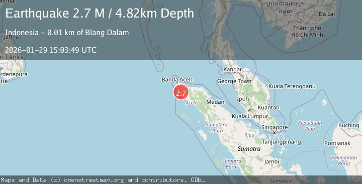 Map of Northern Sumatra, Indonesia
