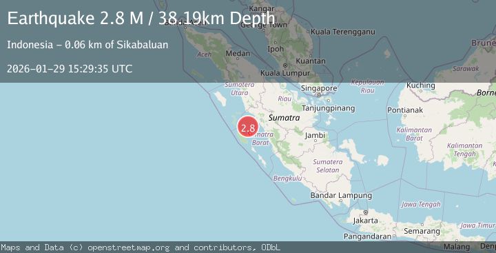 Map of Southern Sumatra, Indonesia