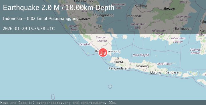 Map of Southern Sumatra, Indonesia