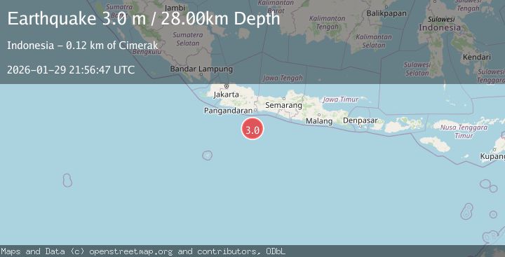 Map of Java, Indonesia