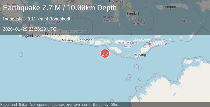 Map of South of Sumbawa, Indonesia