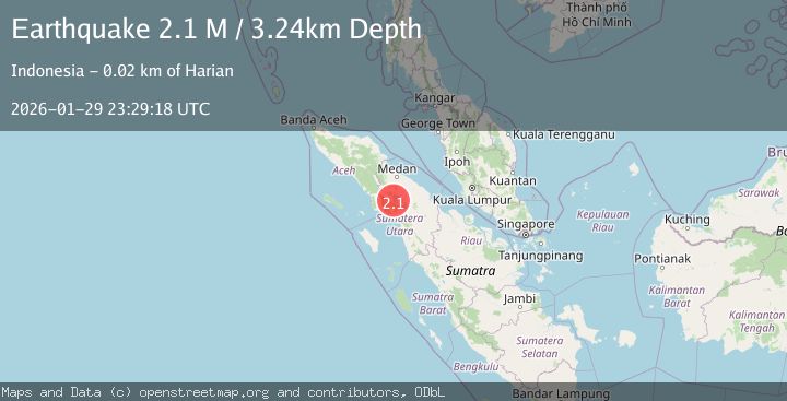 Map of Northern Sumatra, Indonesia