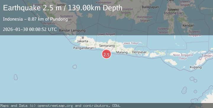 Map of Java, Indonesia