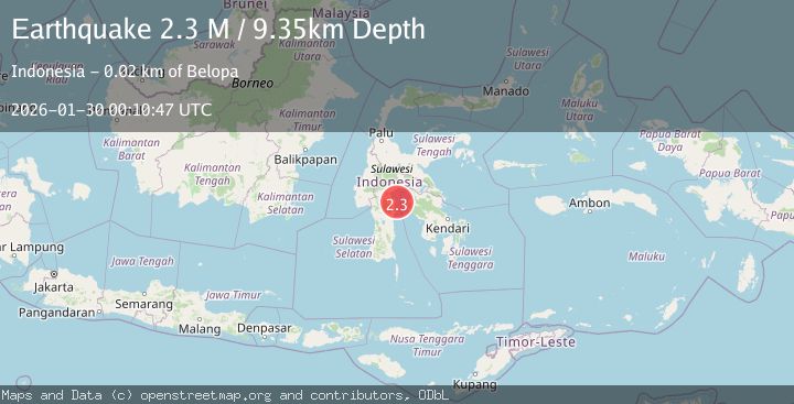Map of Sulawesi, Indonesia