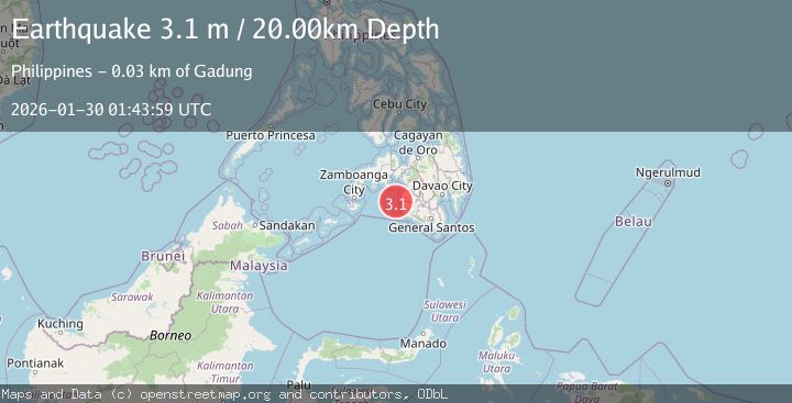 Map of Mindanao, Philippines