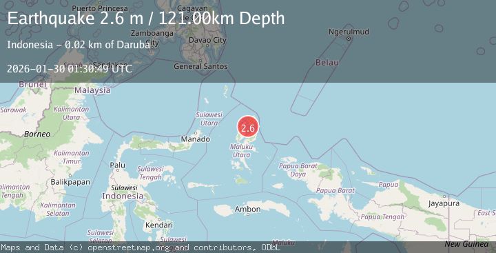 Map of Halmahera, Indonesia